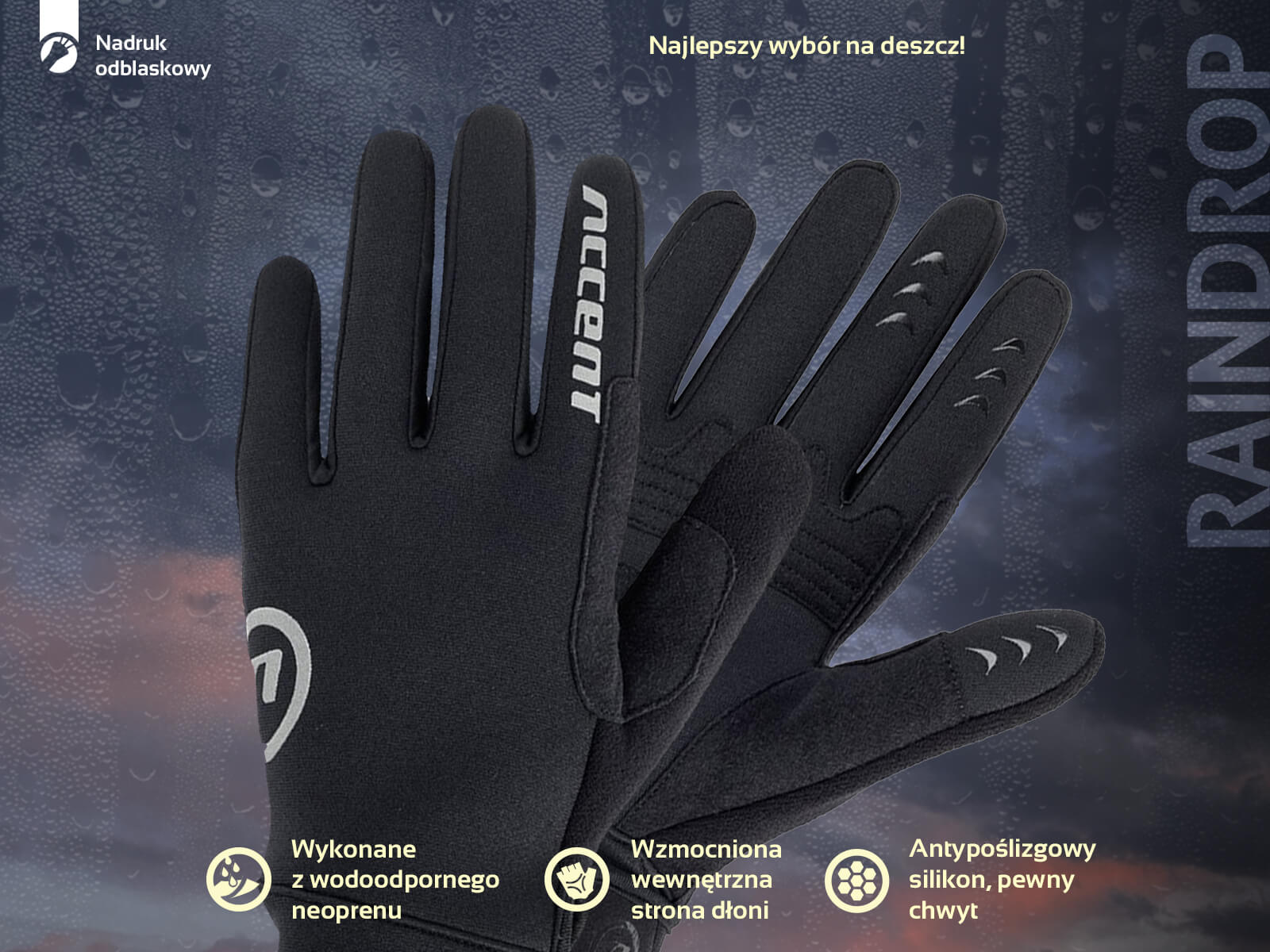 Accent rękawiczki jesienne temperatury Raindrop