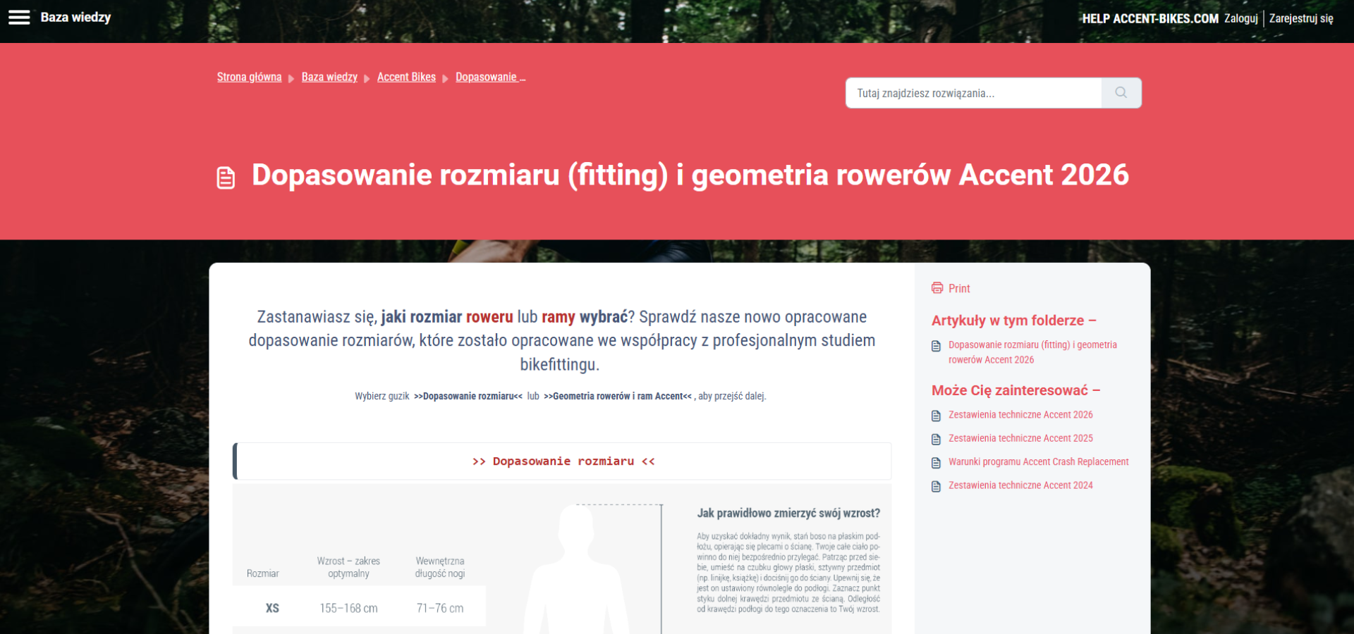 Fitting nowe dopasowanie rozmiaru roweru na stronie Accent-Bikes we współpracy z profesjonalnym studiem bikeittingu