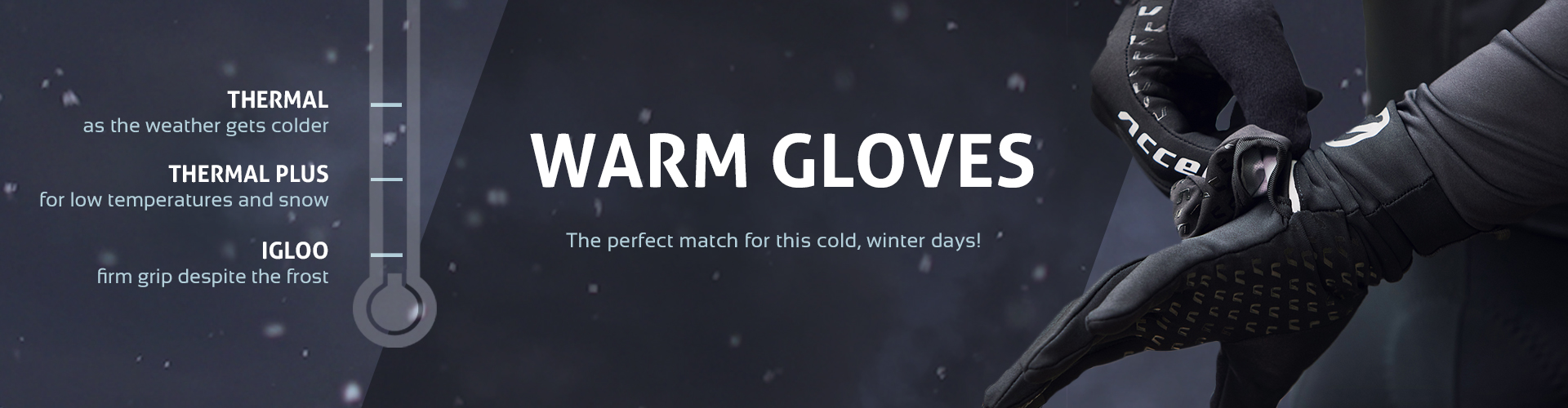 Accent winter gloves